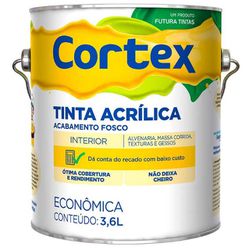 Cortex Acrlico Fosco Branco Futura 3,6L - Corante Tintas