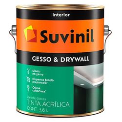 Gesso & Drywall 3,6L Suvinil - BRANCO - Corante Tintas