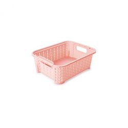 Cesta Trama Retangular 990ml Rosa Plasutil - Cores Vivas Home Center