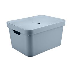 Caixa Organizadora Cube G 32 Litros Azul Com Tampa... - Cores Vivas Home Center