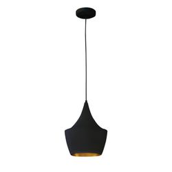 Pendente Alumínio Cone Largo Preto/Dourado Blumena... - Cores Vivas Home Center
