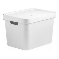 Caixa Organizadora Cube M 18 Litros Branca Com Tam... - Cores Vivas Home Center