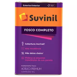 Tinta Acrílica Fosco Lata 18 Litros Suvinil - Cores Vivas Home Center