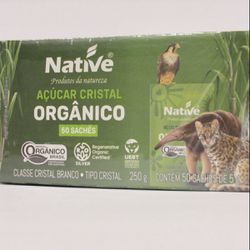 Açúcar Cristal Orgânico Native com 50 Sachês de 5g - GUSTAVO LEONEL CAFÉS ESPECIAIS 