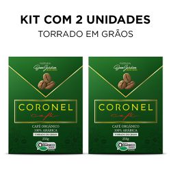 Kit 2 Unidades Coronel Café Orgânico Torrado em Grãos - 250g - GUSTAVO LEONEL CAFÉS ESPECIAIS 