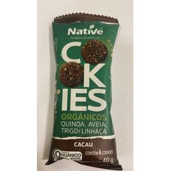 Mini Cookie com Aveia, Trigo, Cacau, Quinoa e Linhaço e Orgânico Native 40g - GUSTAVO LEONEL CAFÉS ESPECIAIS 