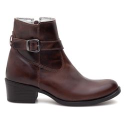 Bota Feminina Ankle Castanho - 83 - Country Shop Botas Texanas