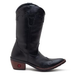 Bota Feminina Texana Pérola Negra - 72 - Country Shop Botas Texanas