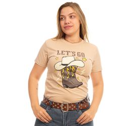 Camiseta Feminina Country Lets Go - Camiseta Femin... - Country Shop Botas Texanas