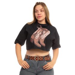 Camiseta Feminina Cropped Country - camiseta femin... - Country Shop Botas Texanas