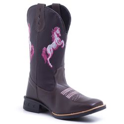 Bota Feminina Texana Cavalos Rosa - 27 - Country Shop Botas Texanas