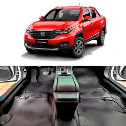 Forração de Assoalho Fiat Strada 2021 Dupla 5 Luga... - Couro Nobre