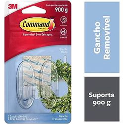 GANCHO MEDIO TRANSPARENTE CM-552 COMMAND 3M - Couto Materiais 