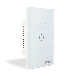 INTERRUPTOR VIDRO 1 BOTAO BRANCO ZIGBEE 3.0 EKAZA - Couto Materiais 