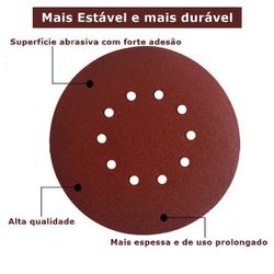 Disco Lixa Vermelha Stone Hammer 225m 10 Furos - CREL TINTAS