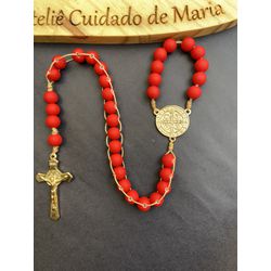 Rosário Compacto - São Bento - Vermelho - 78865 - Cuidado de Maria