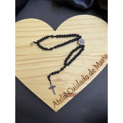 Terço de Pulso - São Bento - Preto Fosco - 7633 - Cuidado de Maria