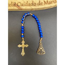 Terço compacto - Nossa Senhora simples - Azul - 20... - Cuidado de Maria