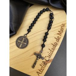 Terço Compacto - São Bento - Ouro Velho - 103949 - Cuidado de Maria
