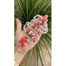 Terço infantil - Safrado Coração de Jesus - 29388... - Cuidado de Maria
