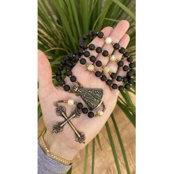 Terço Nossa Senhora Aparevida - Ouro Velho - 29837... - Cuidado de Maria