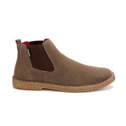 Bota Chelsea Masculina couro camurça rato, solado ... - DALESHOES