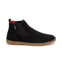 Bota Chelsea Masculina em couro camurça preta, sol... - DALESHOES