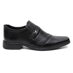 Sapato social em couro preto solado borracha antid... - DALESHOES