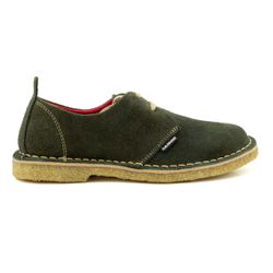 Sapato Safari clássico verde musgo em couro camurç... - DALESHOES