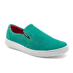 Sapato Slip-On couro verde água, solado borracha b... - DALESHOES
