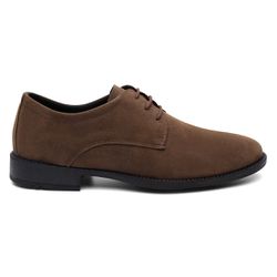 Sapato social masculino camurça marrom sola borrac... - DALESHOES