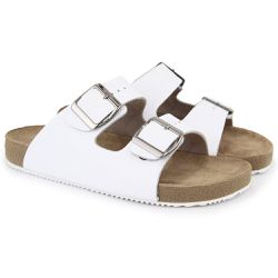 Sandália Birken Masculina Em Couro Floater Branco ... - DALLUP'S