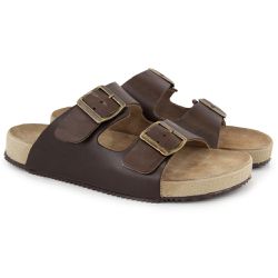 Sandália Birken Masculina Em Couro Floater Café - ... - DALLUP'S