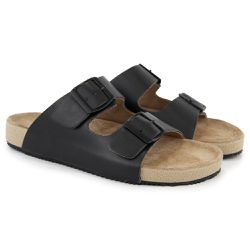 Sandália Birken Masculina Em Couro Floater Preta -... - DALLUP'S