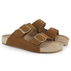 Sandália Birken Masculina Em Couro Nobuck Terra - ... - DALLUP'S