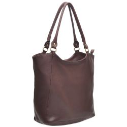 Bolsa Feminina em Couro Floater Forrada Cor Chocol... - DALLUP'S