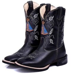 Bota Texana Cano Alto N. Srª Aparecida em Couro -... - DALLUP'S