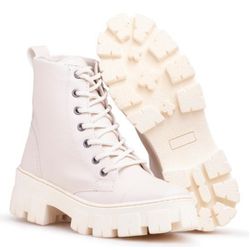 Coturno Tratorado Feminino Off White - DP901 - DALLUP'S