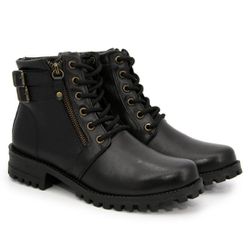 Bota Feminina Preto em Couro Legitímo - DP717 - DALLUP'S