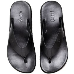 Chinelo de Couro Unissex Estiloso Macio Preto. - ... - DALLUP'S
