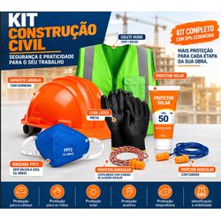 KIT CONSTRUÇÃO CIVIL – CAPACETE, LUVAS, PROTETOR S... - Data Brasil - EPI's & Treinamentos