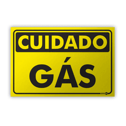 PLACA SINALIZACAO PR3004 CUIDADO GAS - 12041 - Data Brasil - EPI's & Treinamentos