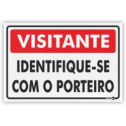 PLACA SINALIZACAO PS232 VISITANTES IDENT/PORTEIRO ... - Data Brasil - EPI's & Treinamentos