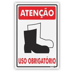 PLACA SINALIZACAO PS83 BOTA OBRIGATORIO - 10680 - Data Brasil - EPI's & Treinamentos