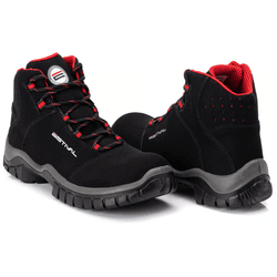 BOTINA MICROF. BICO PP CANO ALTO EN10071S2 PT/VERM... - Data Brasil - EPI's & Treinamentos