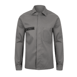 CAMISA NR10 ANTI-CHAMA S/ REFLETIVO 1 BOLSO CINZA ... - Data Brasil - EPI's & Treinamentos