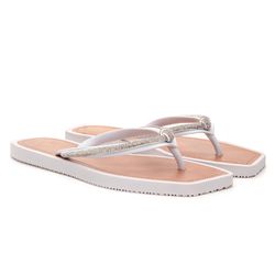 Chinelo Feminino Detalhe Brilho Day Felice Branco - Day Felice | Calçados Femininos