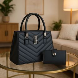 Kit Gabi Grafite + Carteira Preto - Debora Ribeiro Bolsas