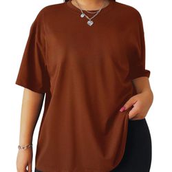 Camiseta Basica Comum Marrom - Debora Ribeiro Bolsas