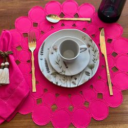 Jogo Americano Esfera Rosa - DECORABI